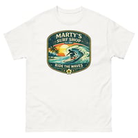 Image 3 of Marty's Surf Shop Ride the Waves Unisex T-Shirt Vintage Surf Graphic Tee