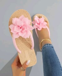 Image 4 of Sweet Flower Decor Slip-Resistant Flip-Flops 