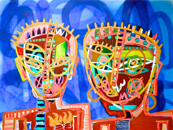 Image of Black Mask Series on Blue