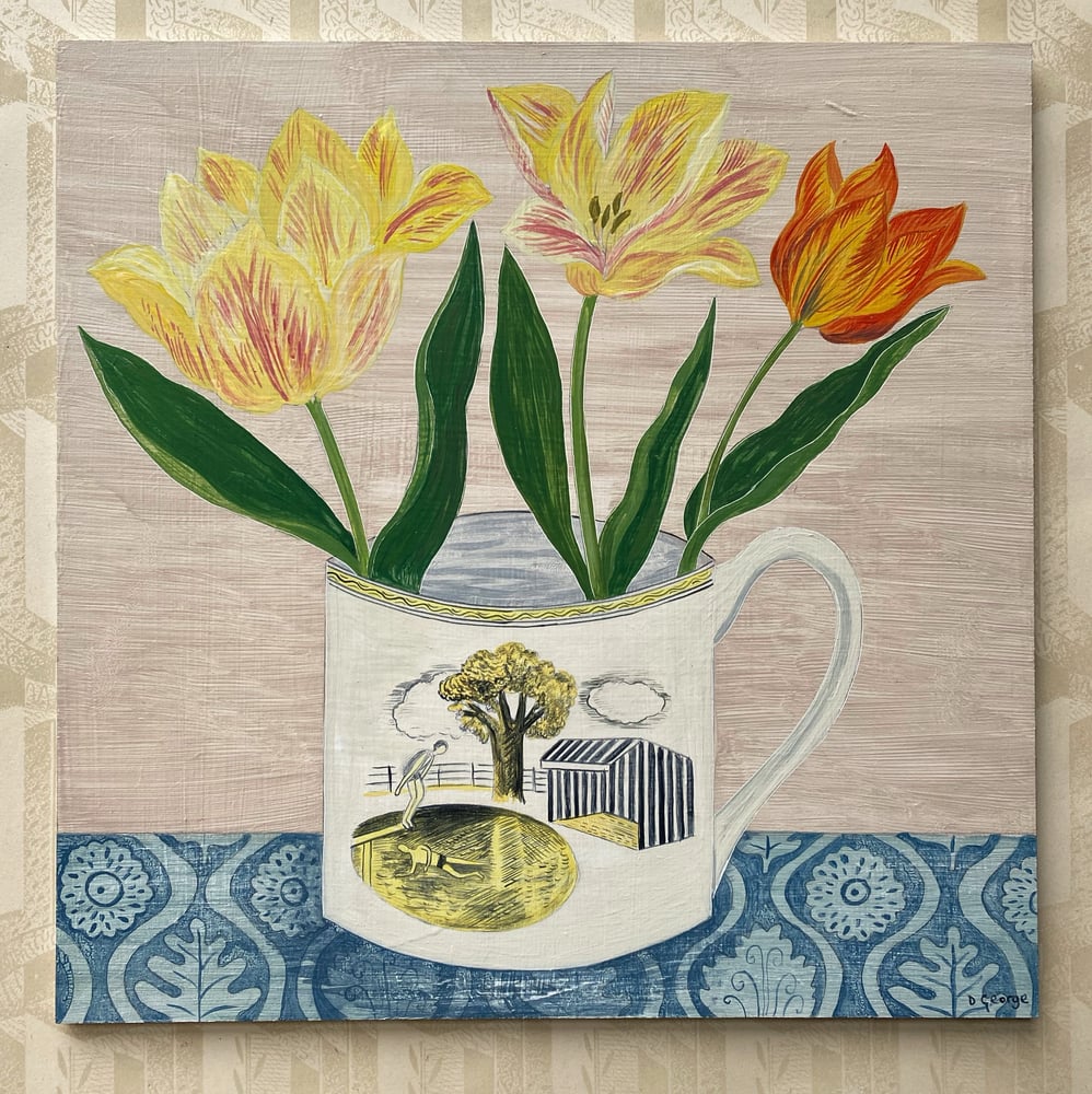 Image of Wild swimming cup and tulips 