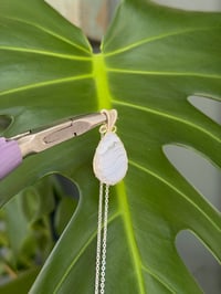 Image 4 of Silver Blue Lace Agate Teardrop Crystal Necklace