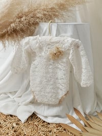 Image 1 of Newborn bodysuit for photoshoot | Elle | white lace