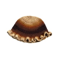 Chocolate Crochet Ruffle Hat
