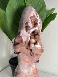 Image 4 of GROOVY AND BUBBLY PINK AMETHYST FREEFORM ON CUSTOM STAND -BRAZIL-