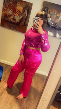 Image of Pink trousers 