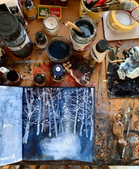 Image 2 of Forest of Ghosts original ink painting