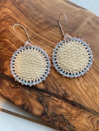 Image 1 of Salmon Skin Earrings - Ivory