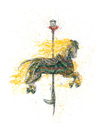 Carousel of Nightmares Freddy Horse 11x14 Signed Art Print