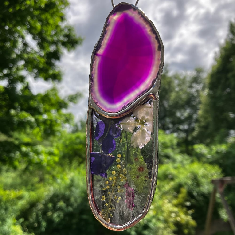 Image of Purple Floral Agate Slice