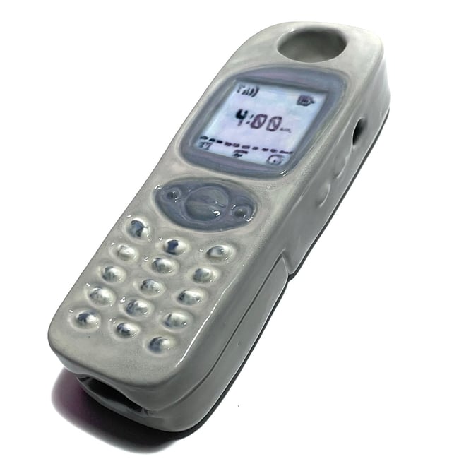 Grey Ceramic Phone Pipe