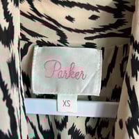Image 9 of PARKER silk leopard print drape neck dress