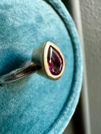 Image 11 of pink spinel ring with sterling silver twig band . size 5.25