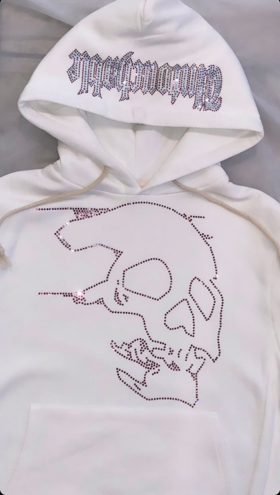 Image of Untouchable Lifestyle Skullgang white Pink Hoodie