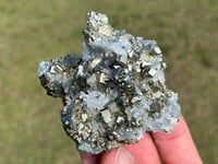Image 5 of Cubic Pyrite & Fine Quartz Points Cluster #2284