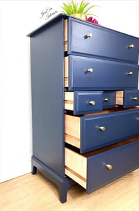 Image 3 of Navy Blue Stag Minstrel CHEST OF DRAWERS / TALLBOY