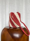 Rust and cream striped bag 