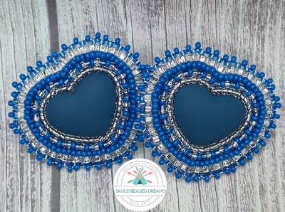 Image of Blue Heart Stud Earrings 