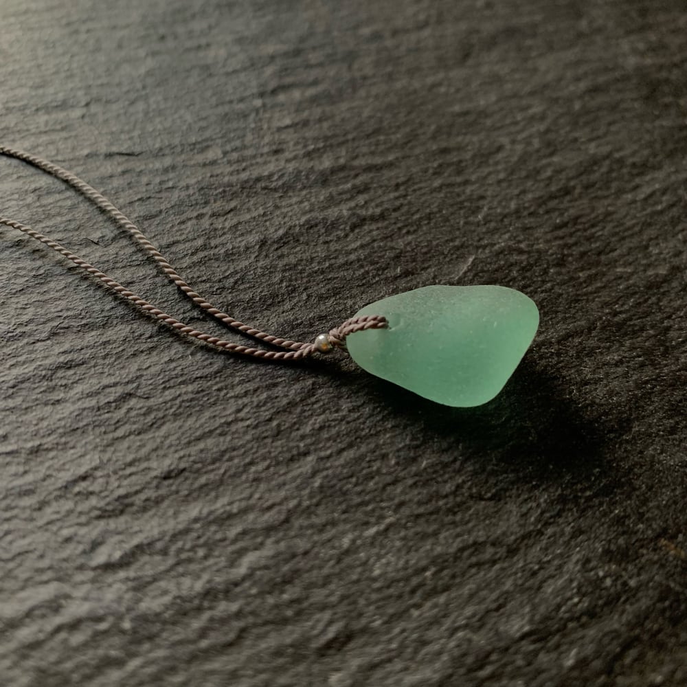 Image of Aqua sea glass necklace