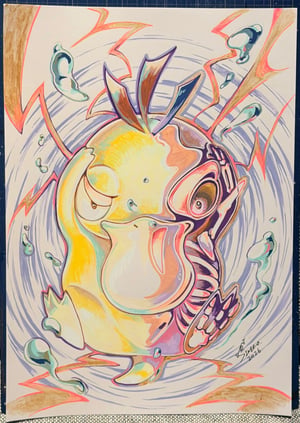Image of Original Art: Jap Style “Dissected Monster” Poster Series - Psyduck // Sineko So