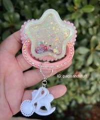 White resin shaker adult pacifier 