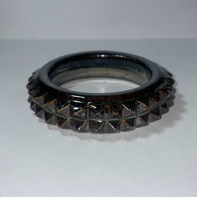 Black Studded Bracelet Double