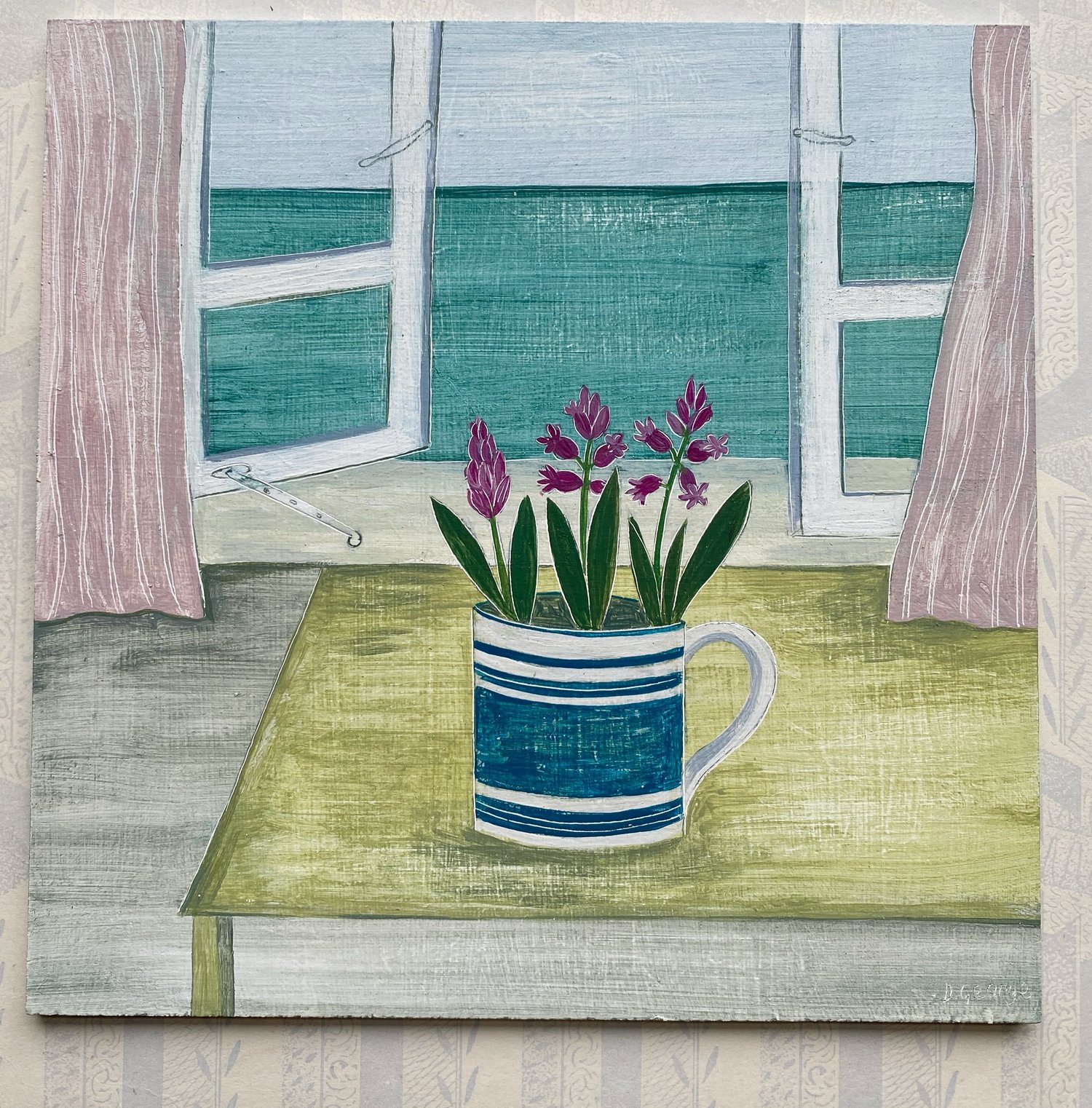 Image of Pink Hyacinths by the sea 