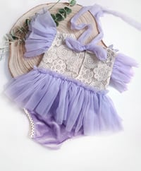 Image 4 of Baby body-dress for photoshoots | Annmarie | size 9-12 months | lilac | sitter photo props