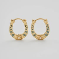 Image 1 of Fable Forget-me-not Horseshoe Hoop Earrings