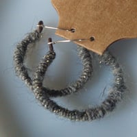Image 1 of Handspun Hoop Earrings (5 colors to choose from)