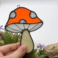 Image 1 of Orange Mushroom Suncatcher 