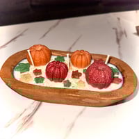 Wooden Bowl Fall Candle