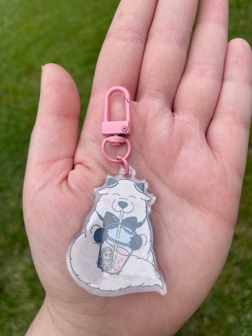 Image of Fluffy Dog Plush Pillow & Acrylic Keychains