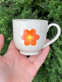 Image 3 of Orange flower decorated Small Mug