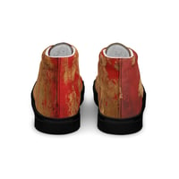 Image 4 of Gold and Red Textured Antique Goth Inspired Women’s high top canvas shoes