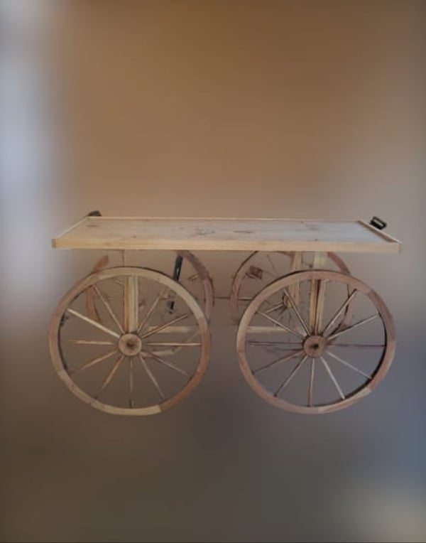 Image of Rustic wheels table