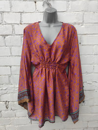 Image 6 of Boho Bali mini dress / tunic pink yellow