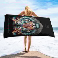 Image 2 of Towel Coral and Teal Tiger