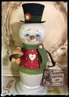 Folk art gingerbread snowman Christmas doll Mr. Sed