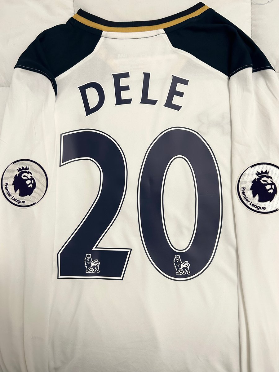 Image of Tottenham Hotspur “DELE 20” 2016/17 Home Long Sleeve Shirt + patches (L)