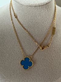 Image 2 of Stainless steel gold clover necklace