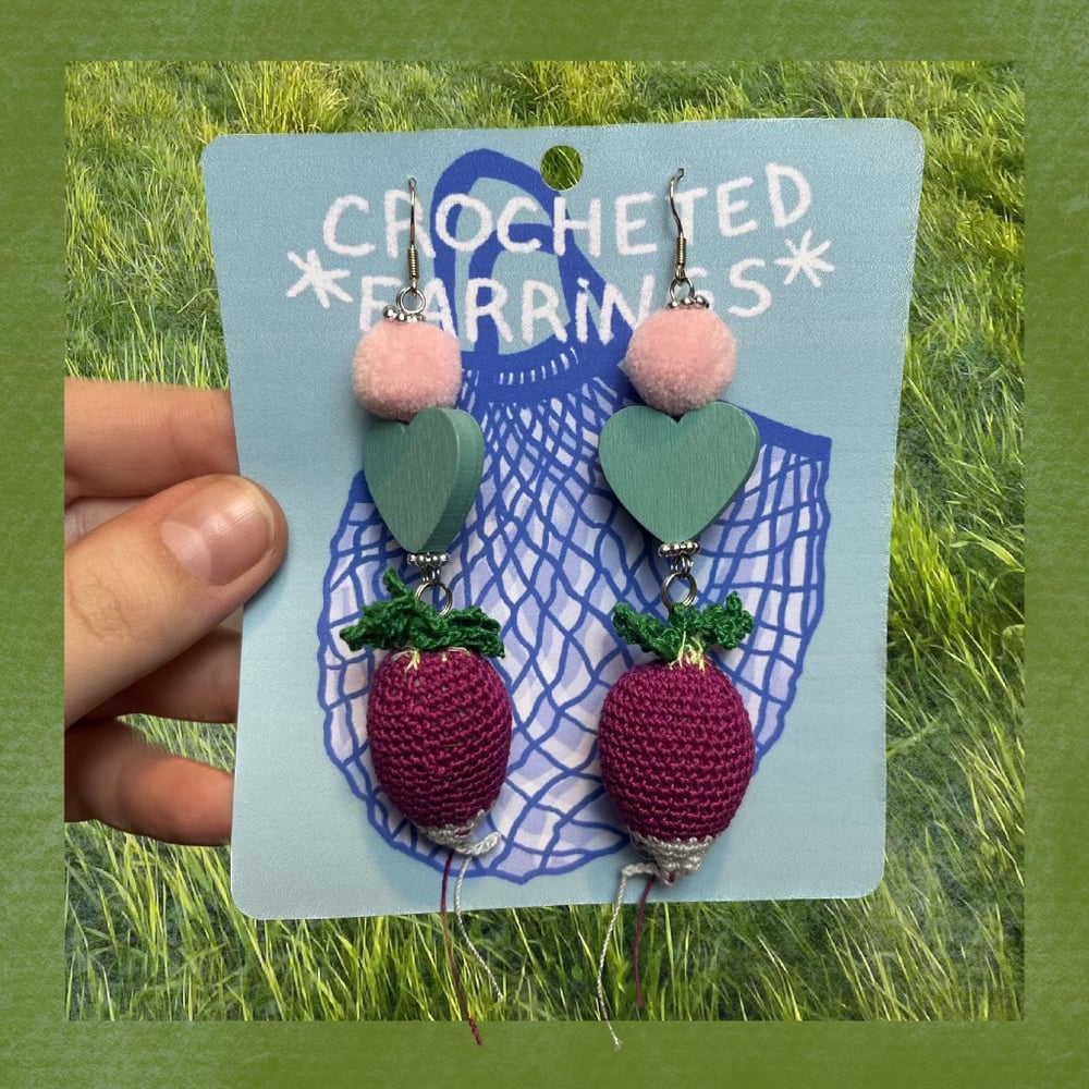 Image of RADISHES crocheted earrings