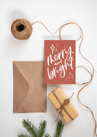 Image 5 of Set of four Handlettered Christmas Cards