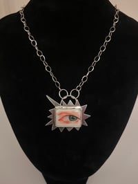 Image 2 of Porcelain and Sterling Eye Necklace