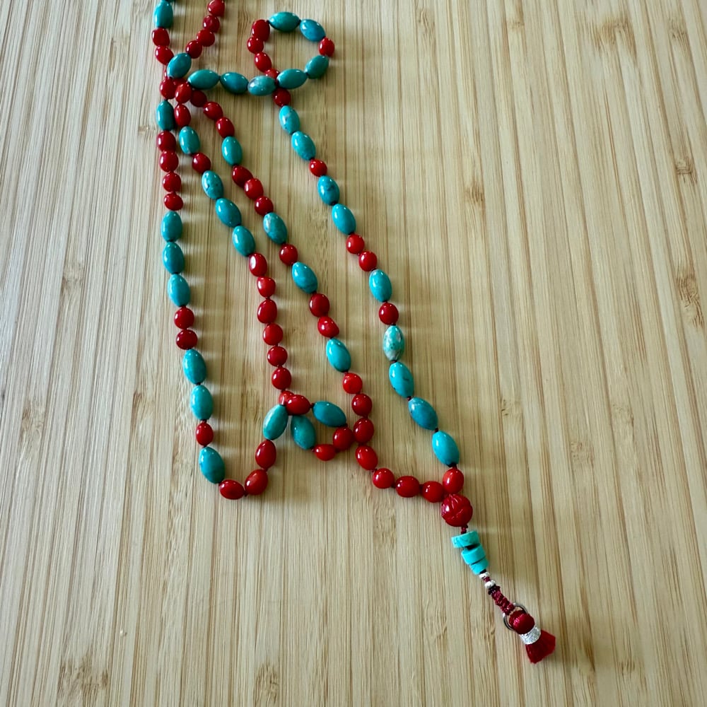Image of Turquoise & Coral Talisman Necklace