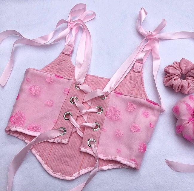 Heart organza reversible corset