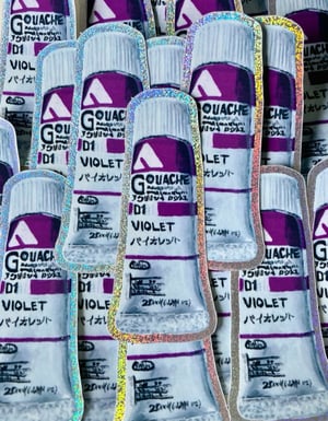 Gouache Paint Tube Glitter Sticker