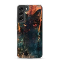 Image 11 of Dark Goth Black Cat With Orange Clear Case for Samsung®