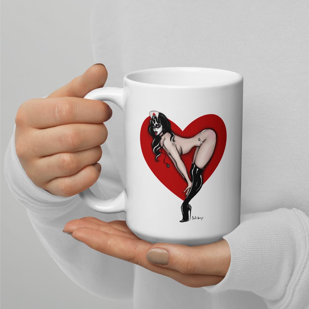 Image of Calling Dr. Love White glossy 15 0z mug