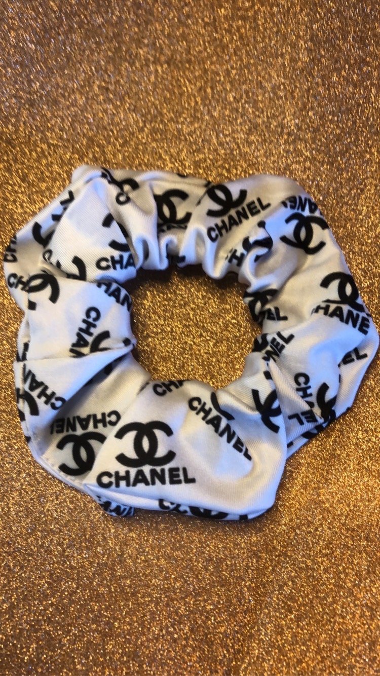 Image of White chanel inspired scrunchie 