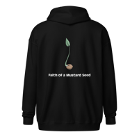 Image 3 of MamaFe White Font Logo w/Plant on Back Unisex heavy blend zip hoodie
